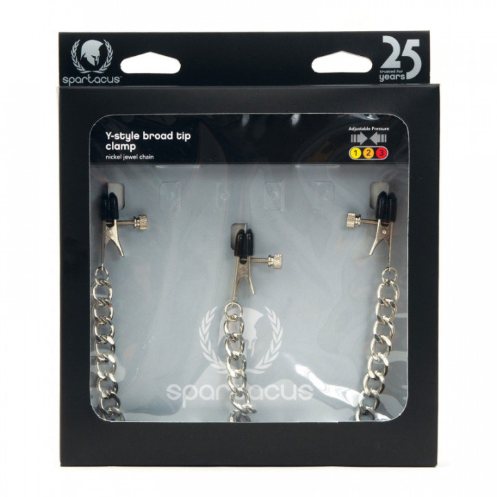 Spartacus Y-Style Broad Tip Nipple Clamps  &  Clit Clamp